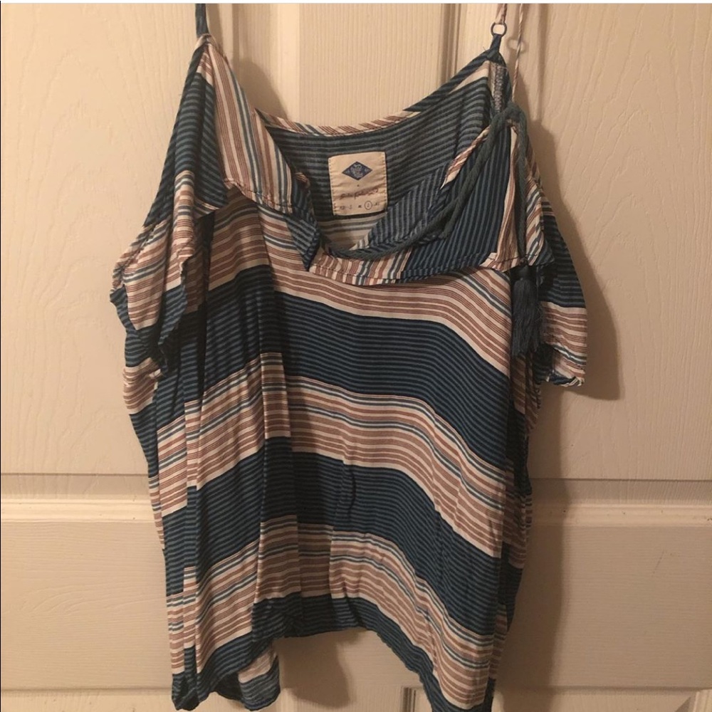 Stripped off the shoulder shirt
